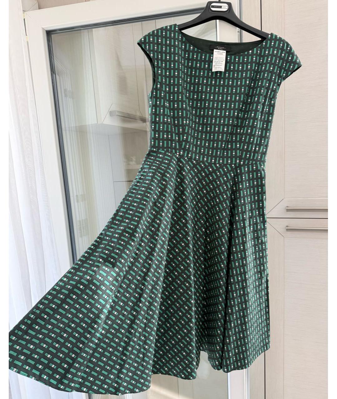 WEEKEND MAX MARA Зеленое хлопковое повседневное платье, фото 4
