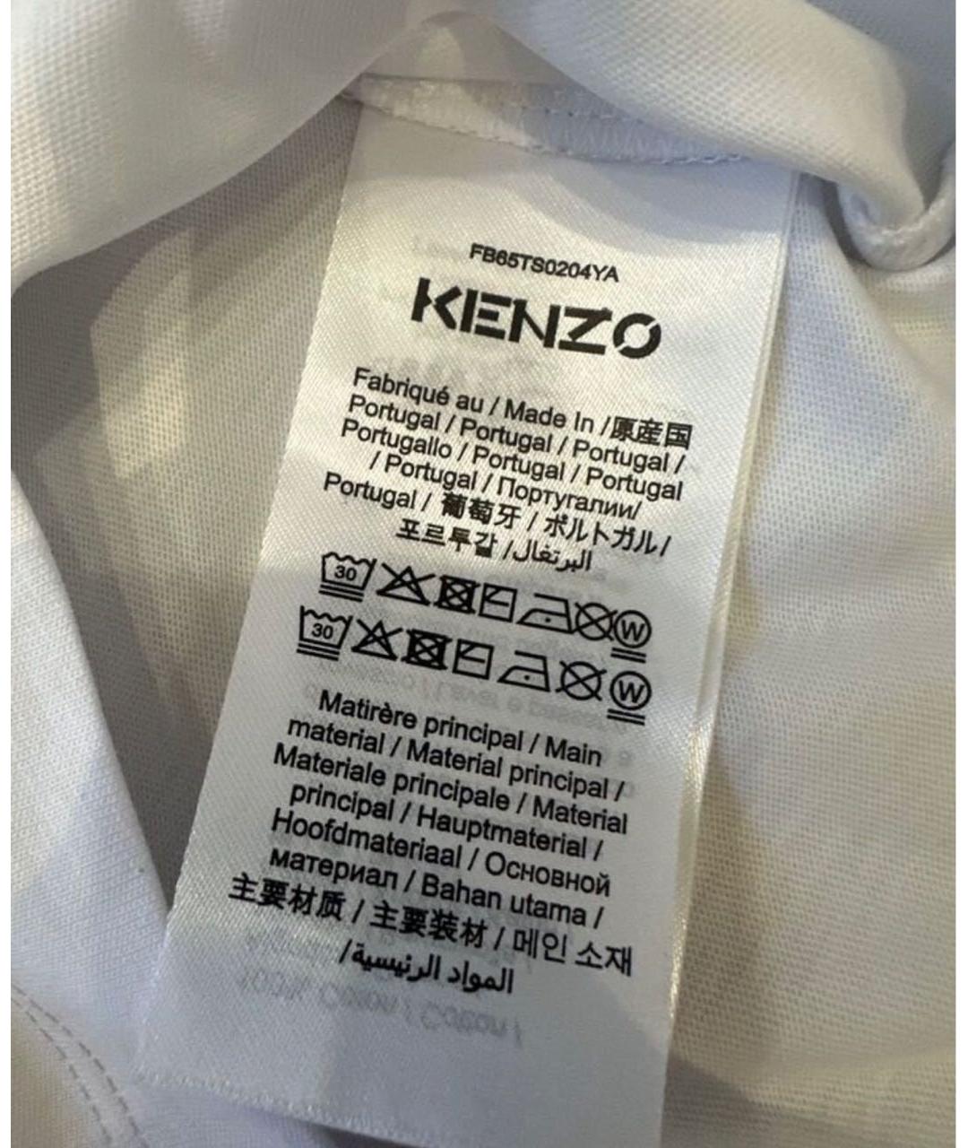 KENZO Белая хлопковая футболка, фото 6