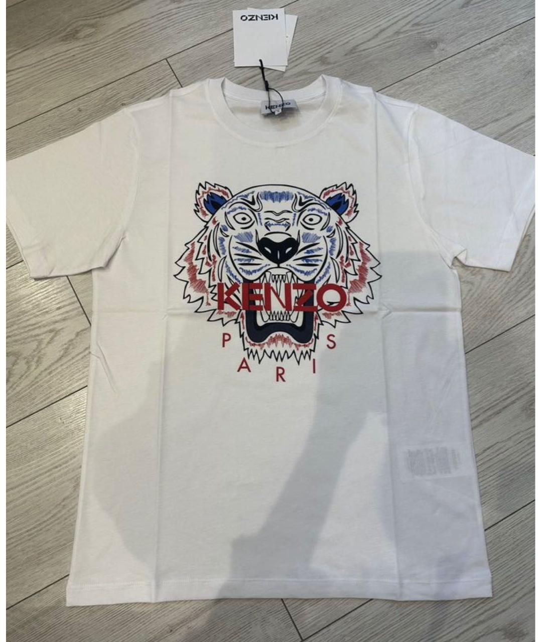 KENZO Белая хлопковая футболка, фото 7