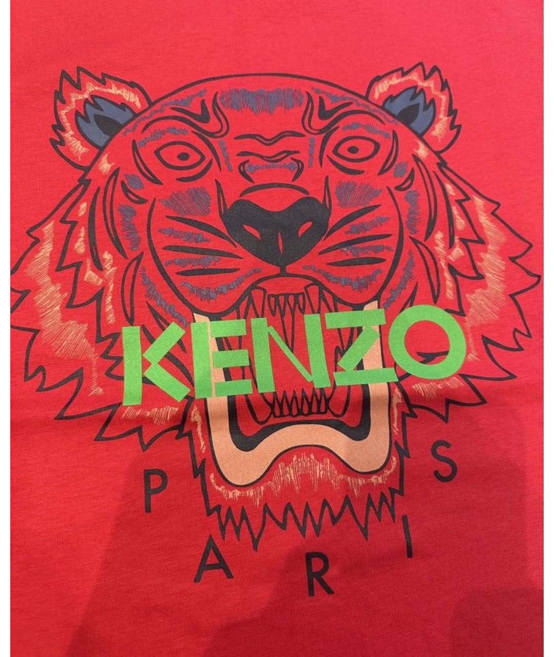 KENZO Красная хлопковая футболка, фото 2
