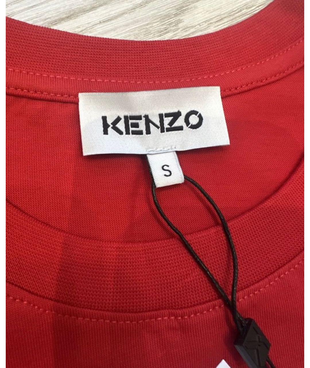 KENZO Красная хлопковая футболка, фото 4