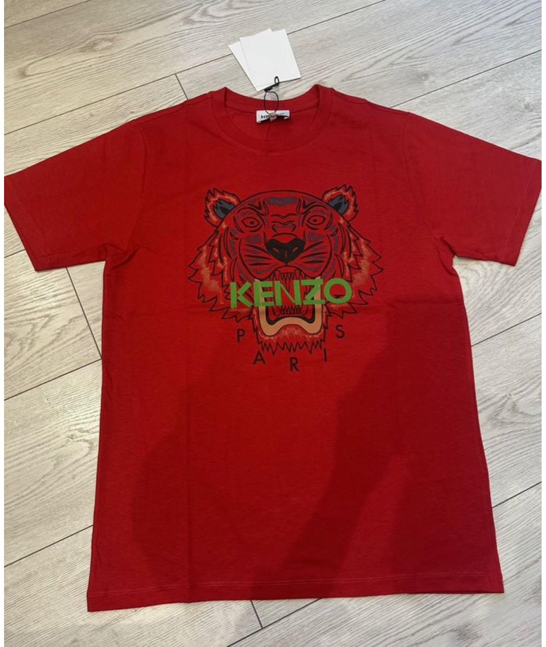 KENZO Красная хлопковая футболка, фото 7