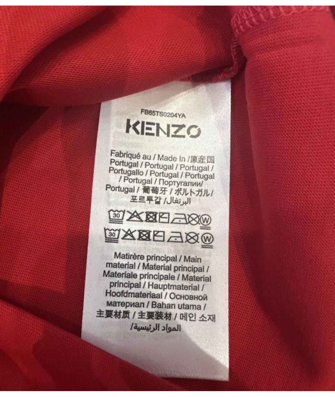 KENZO Красная хлопковая футболка, фото 6