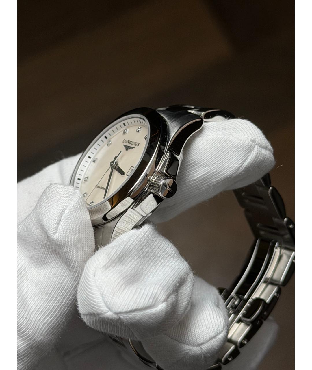 LONGINES Белые часы, фото 5