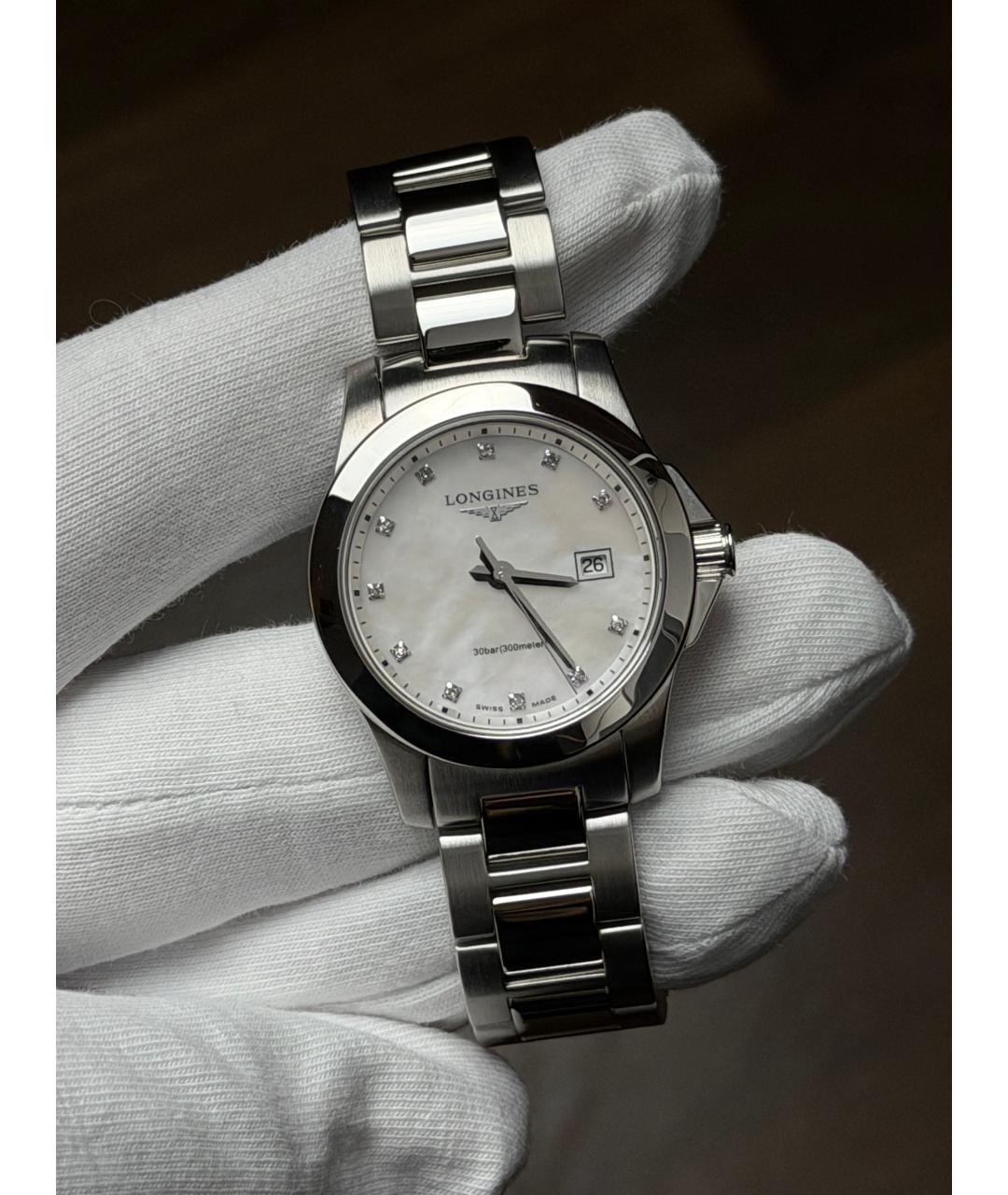 LONGINES Белые часы, фото 2