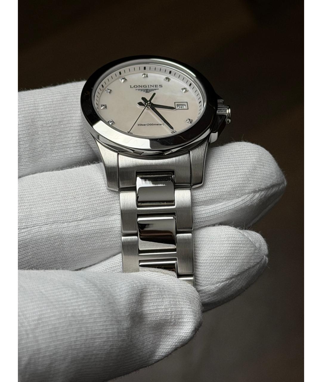 LONGINES Белые часы, фото 7