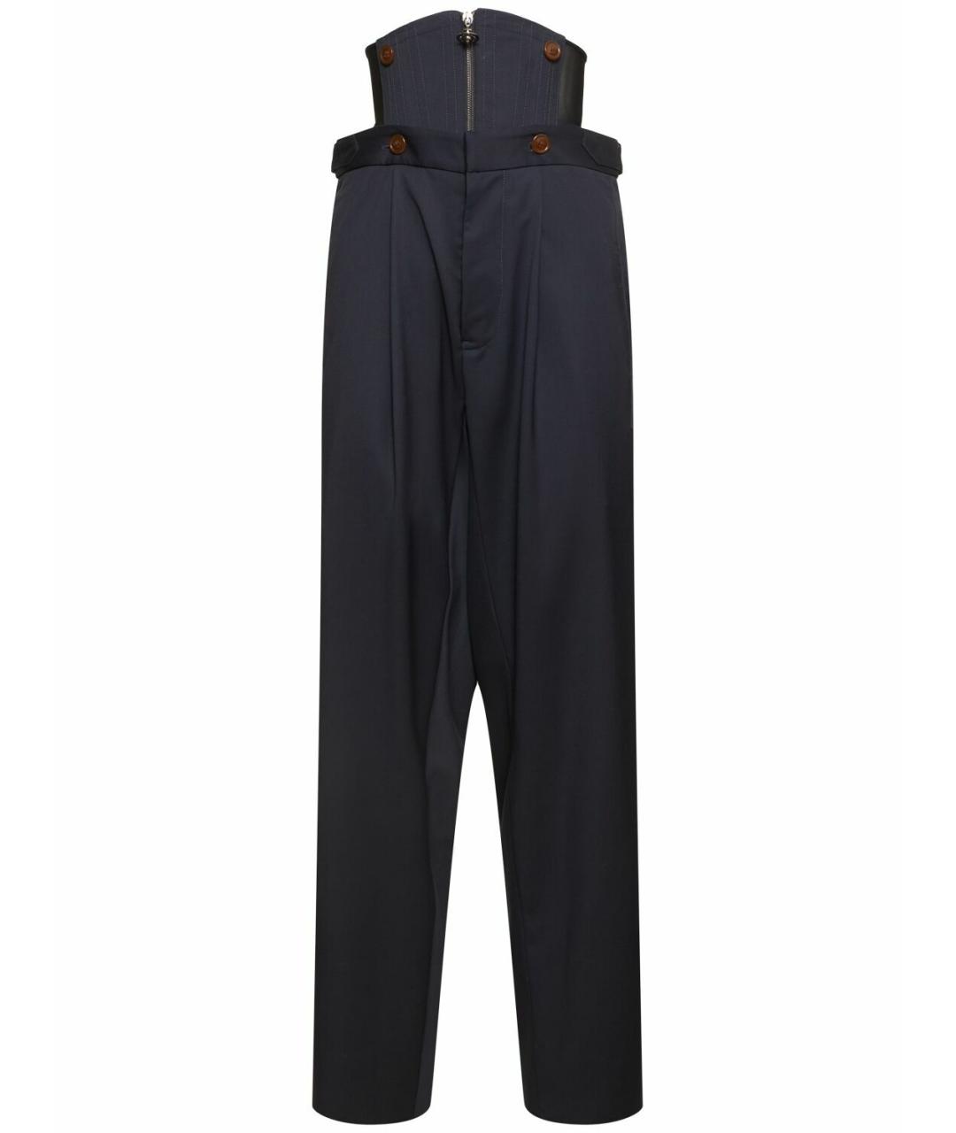 VIVIENNE WESTWOOD Синие шерстяные прямые брюки, фото 1