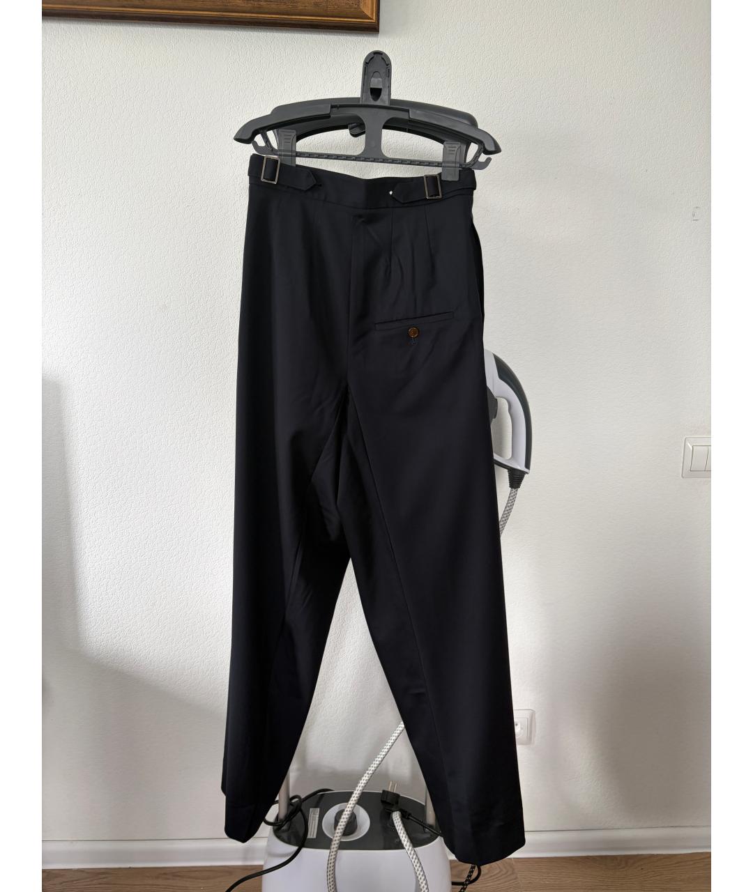 VIVIENNE WESTWOOD Синие шерстяные прямые брюки, фото 3