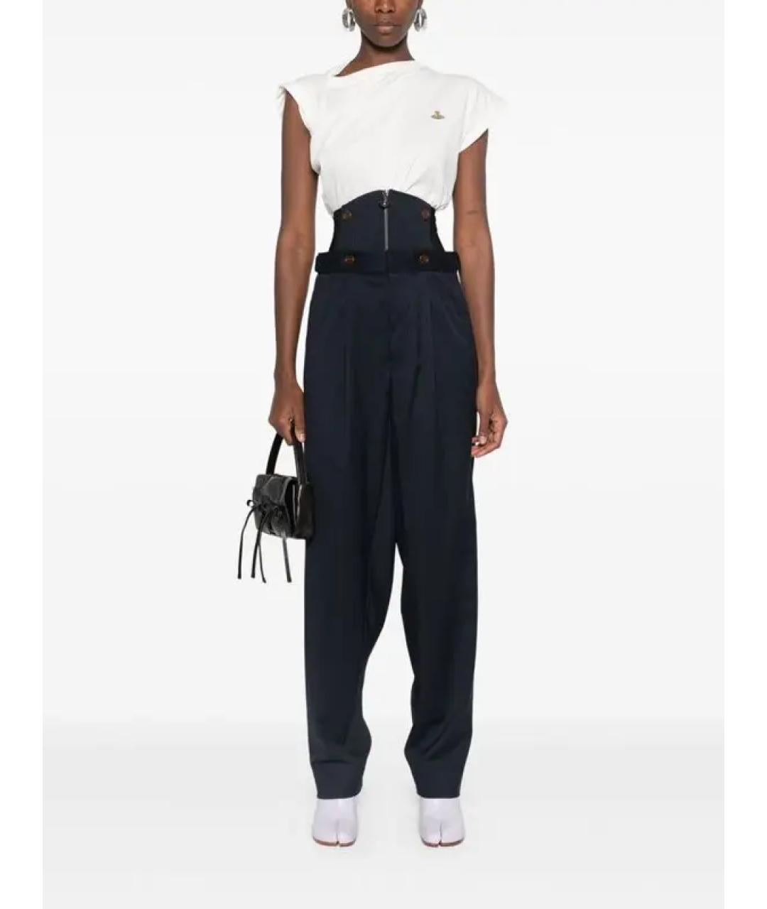 VIVIENNE WESTWOOD Синие шерстяные прямые брюки, фото 6