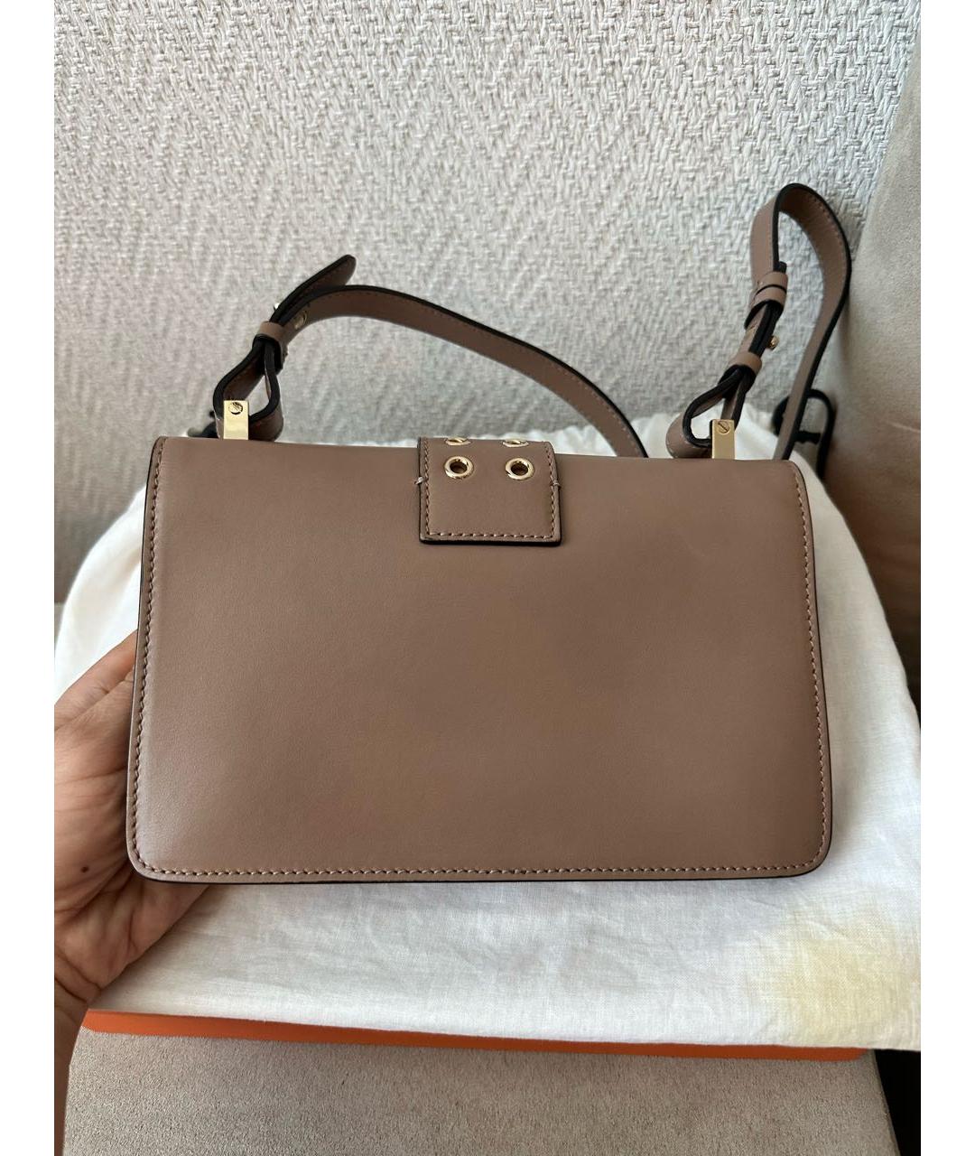 RED VALENTINO Бежевая кожаная сумка через плечо, фото 3