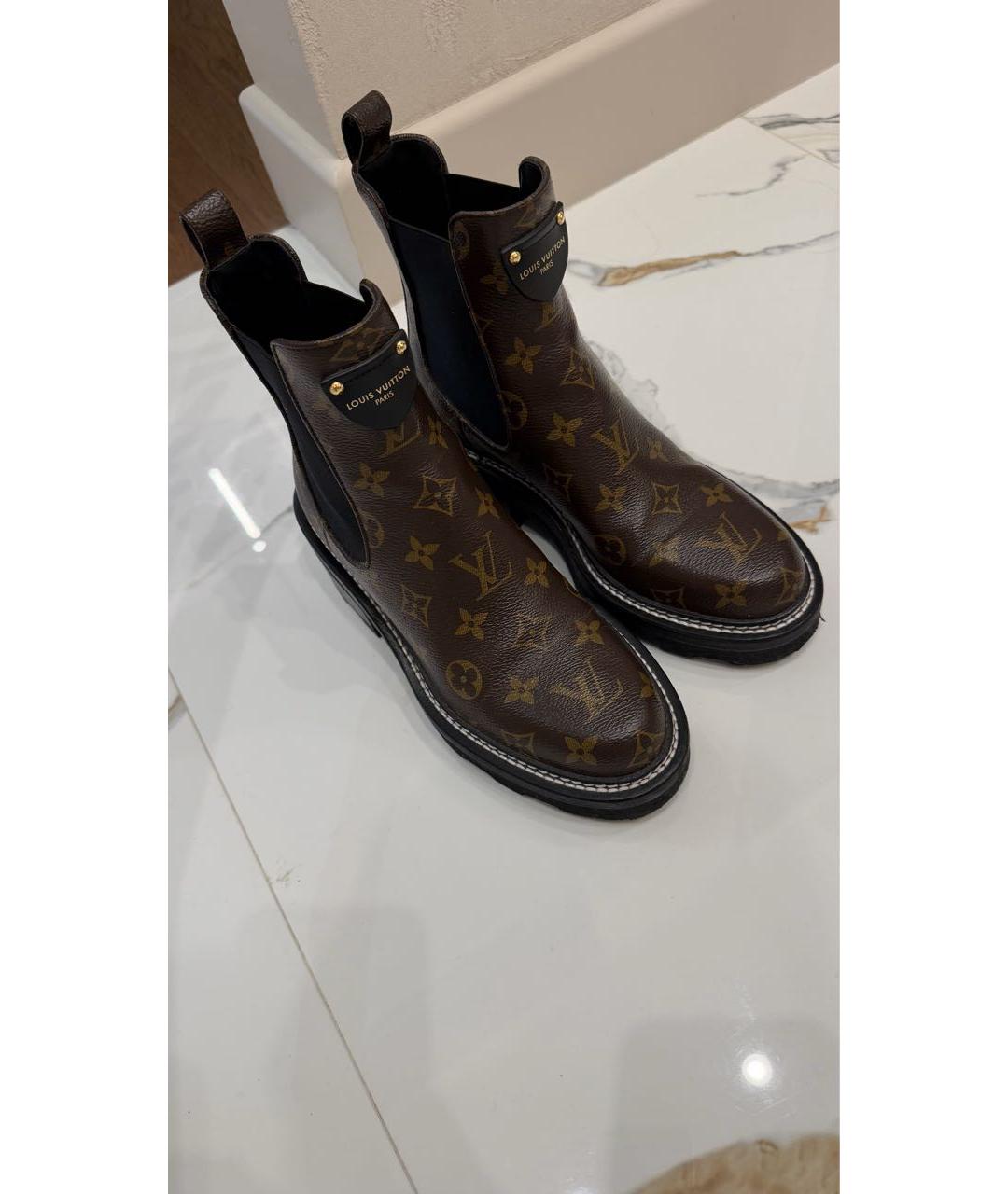 LOUIS VUITTON Коричневые полусапоги, фото 7