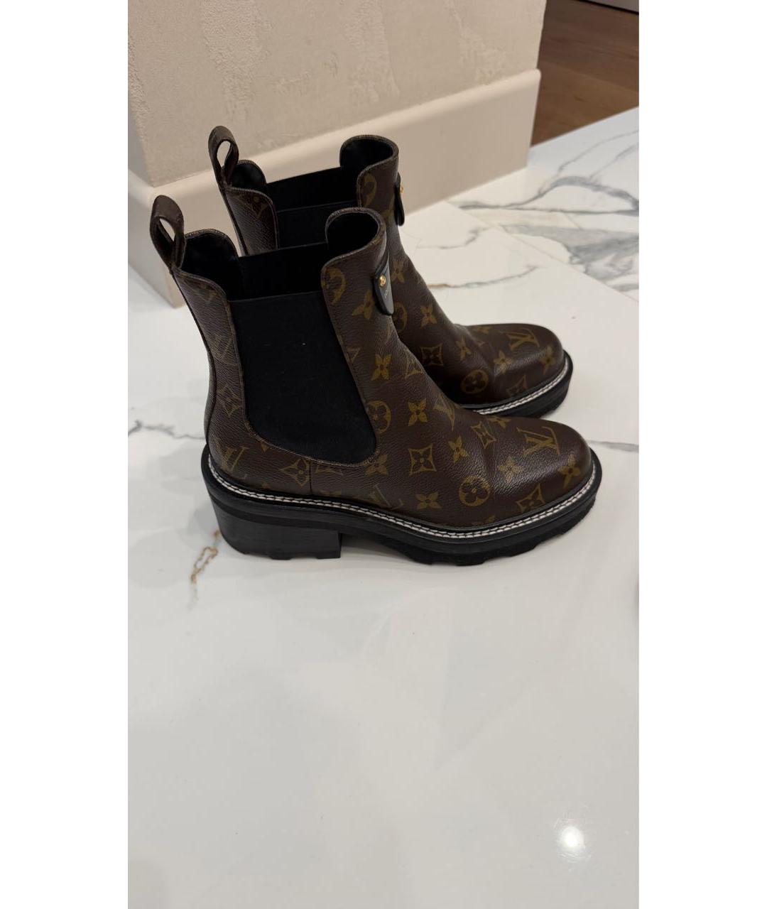 LOUIS VUITTON Коричневые полусапоги, фото 9