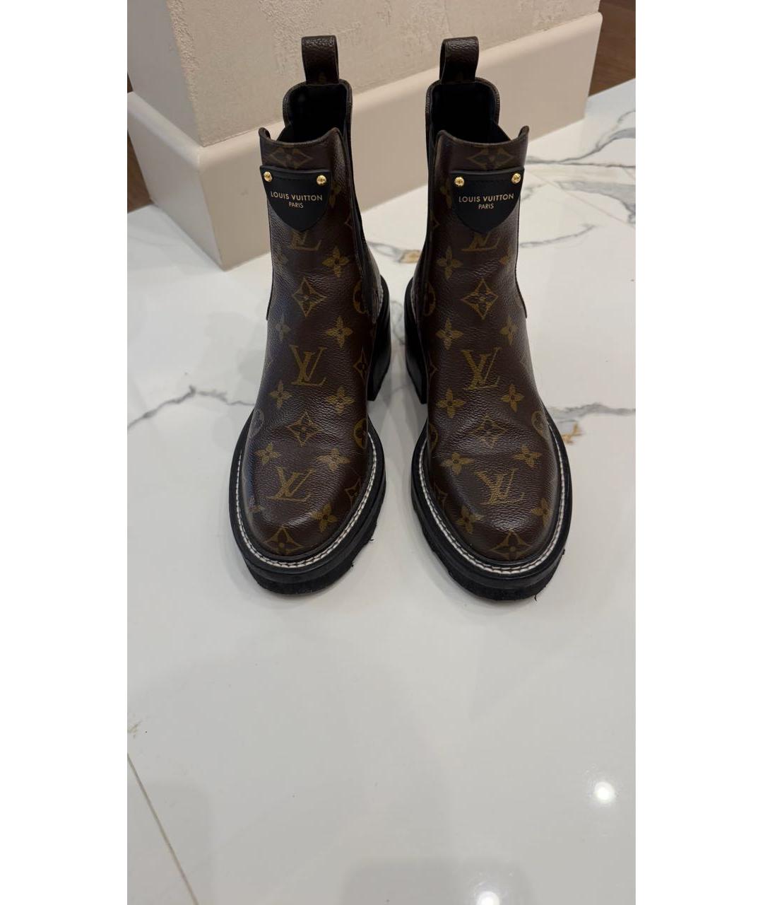 LOUIS VUITTON Коричневые полусапоги, фото 2