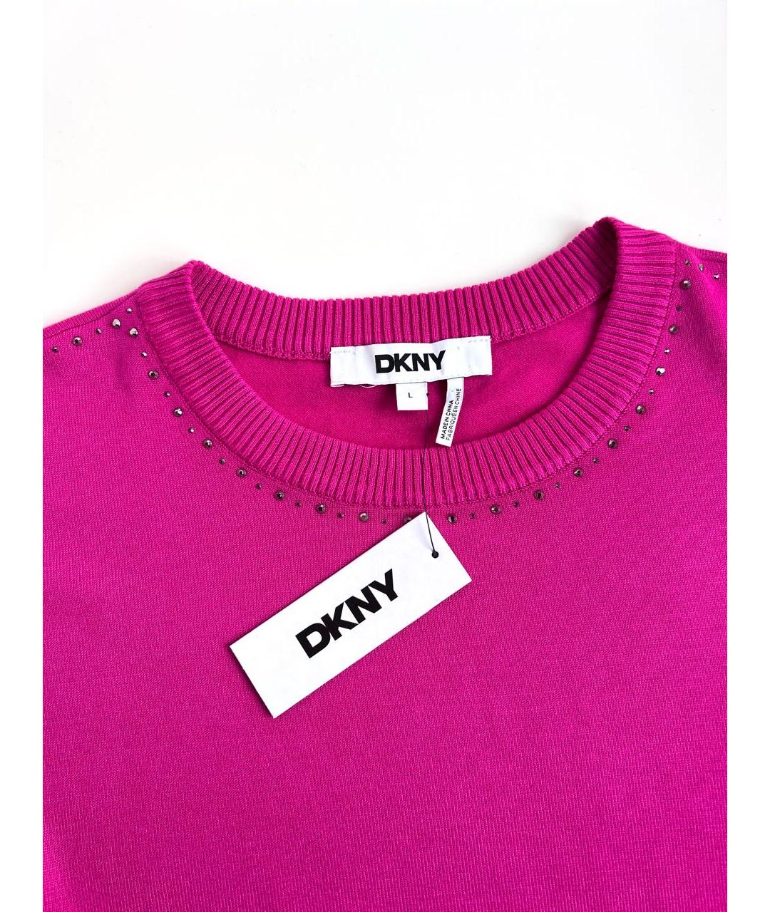DKNY Фуксия вискозный джемпер / свитер, фото 5