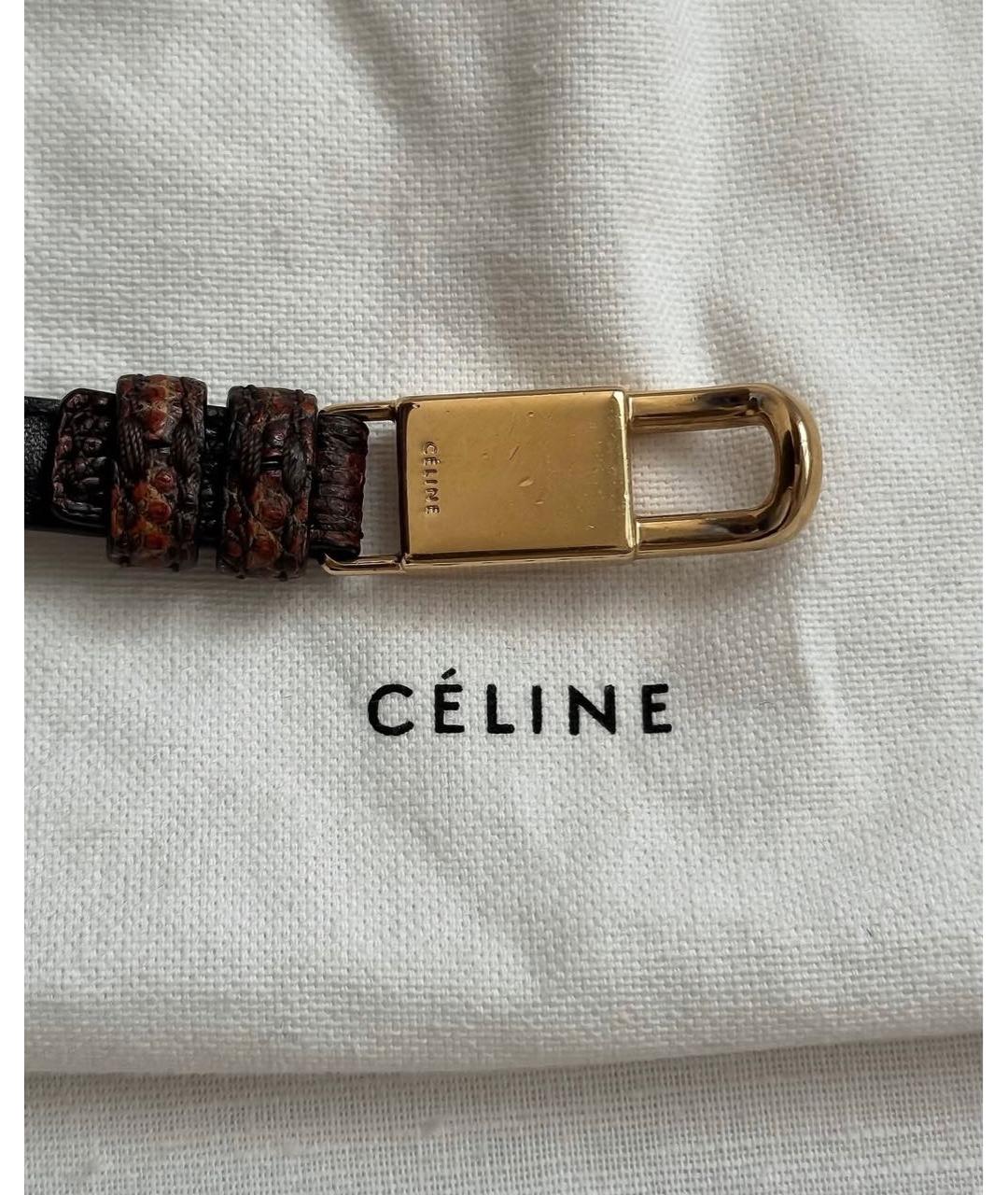 CELINE Коричневый кожаный ремень, фото 3