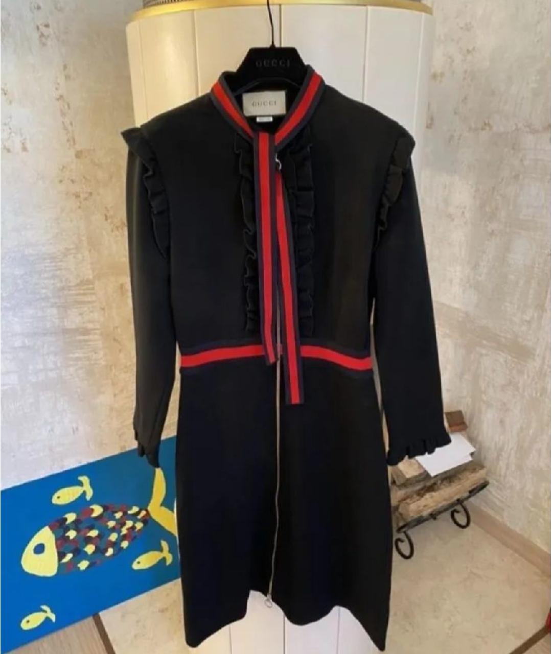 GUCCI Черное вискозное повседневное платье, фото 10
