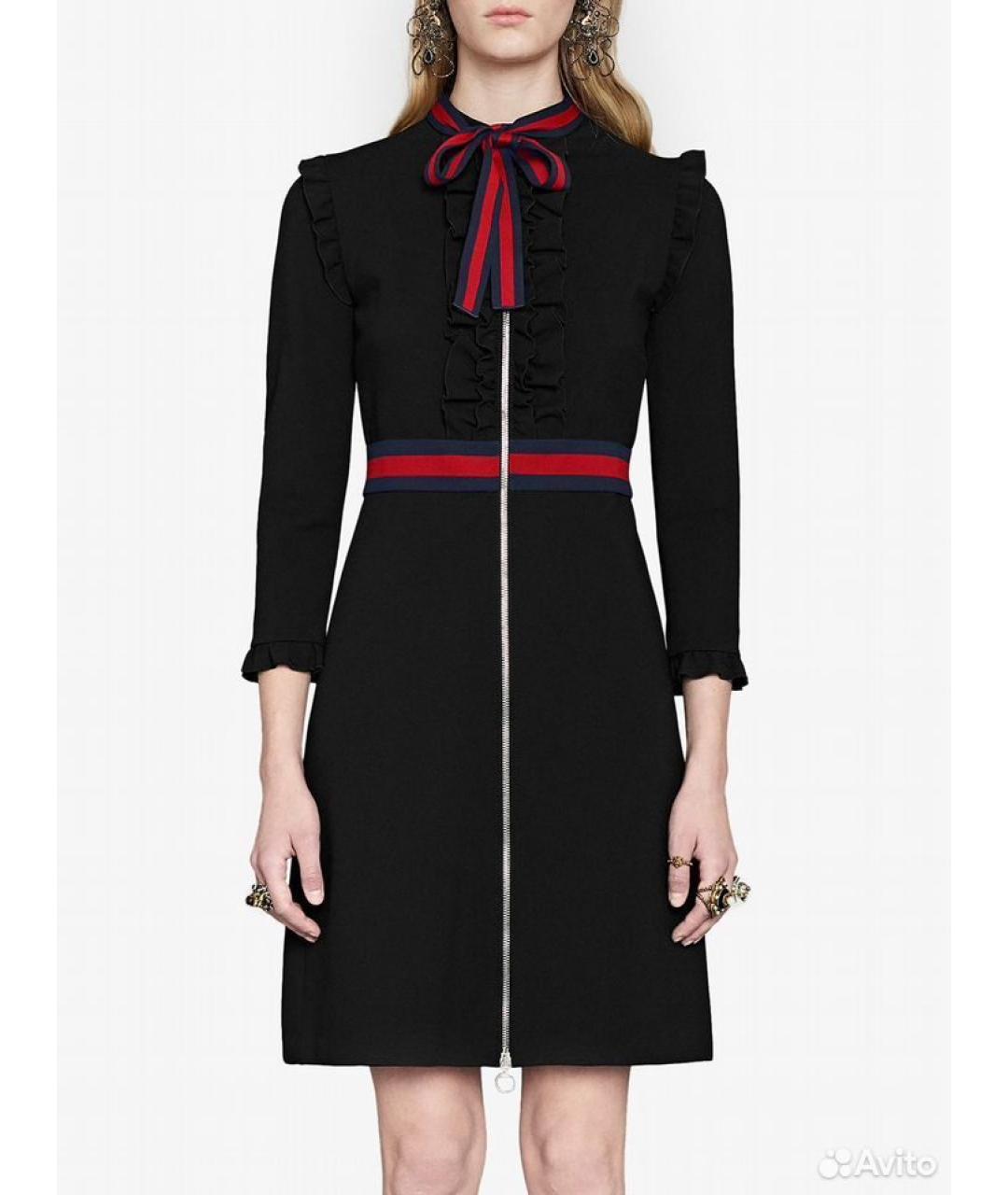 GUCCI Черное вискозное повседневное платье, фото 5