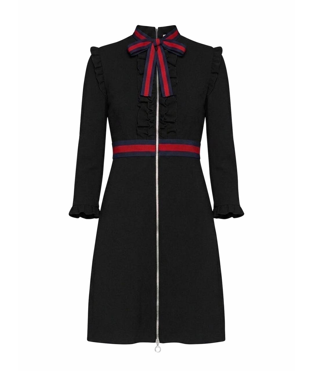 GUCCI Черное вискозное повседневное платье, фото 1