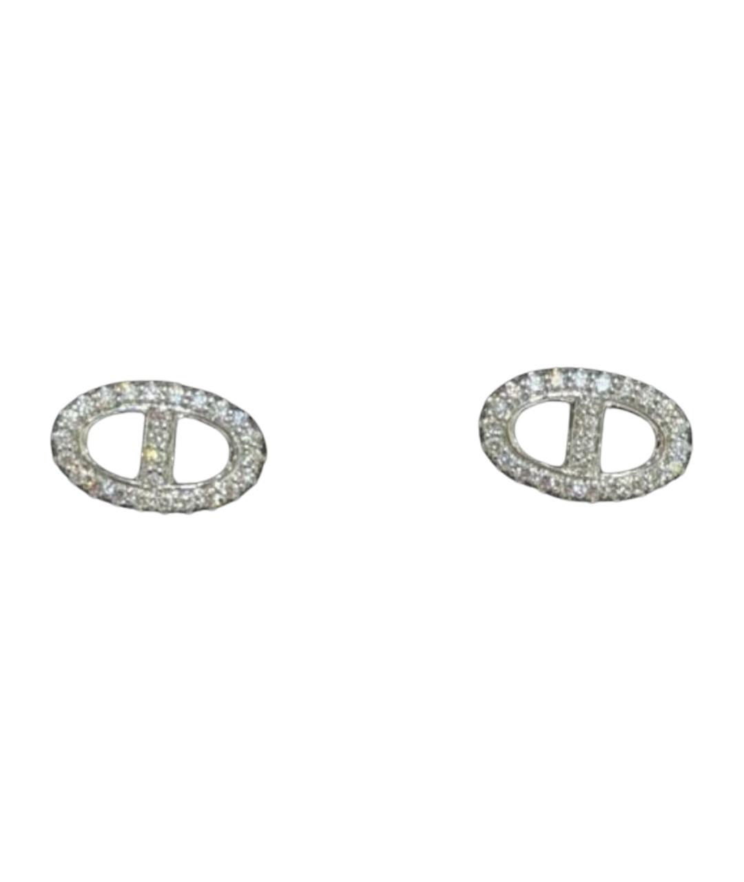 HERMES Серебряные серьги из белого золота, фото 1