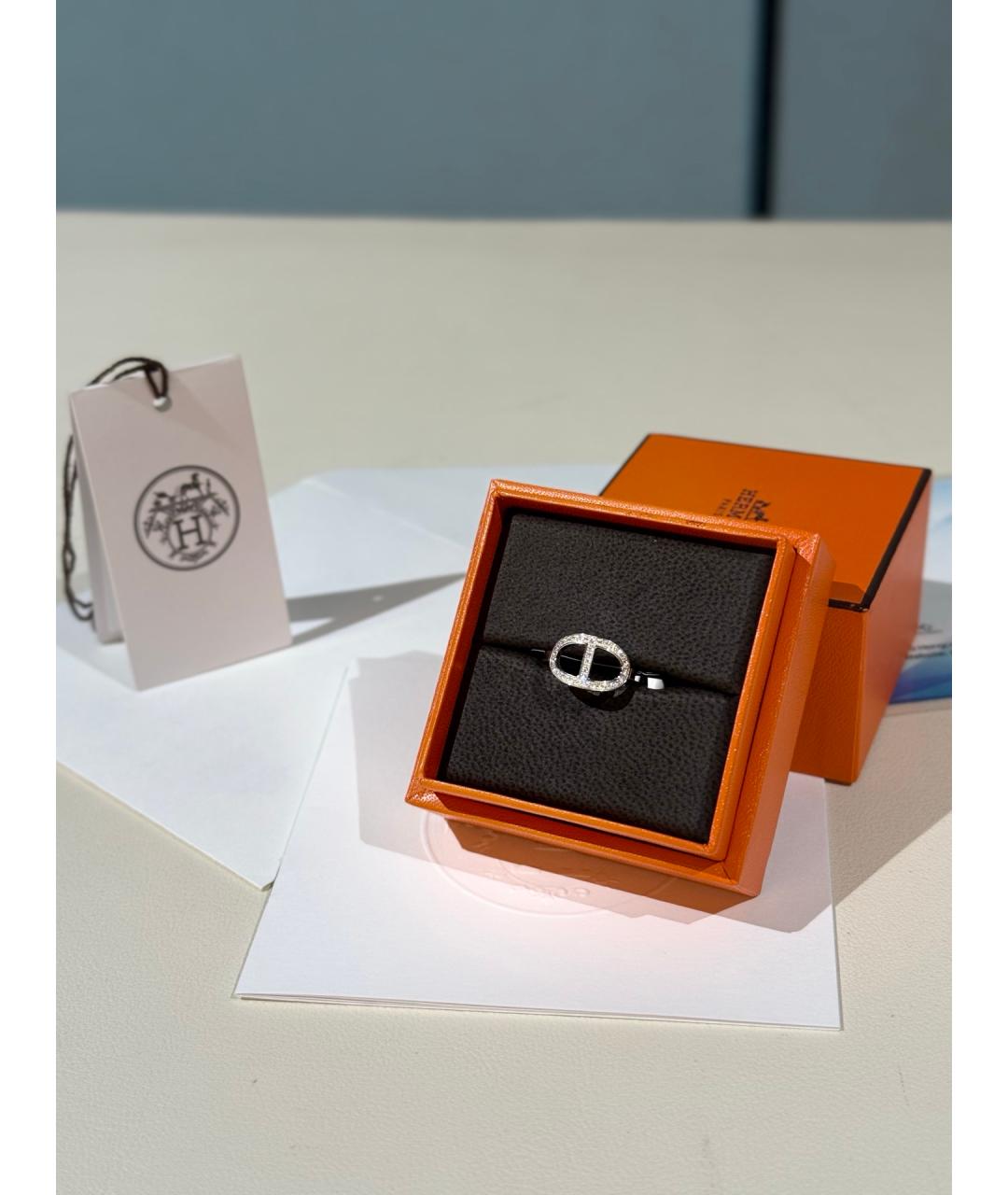 HERMES Серебряное кольцо из белого золота, фото 2
