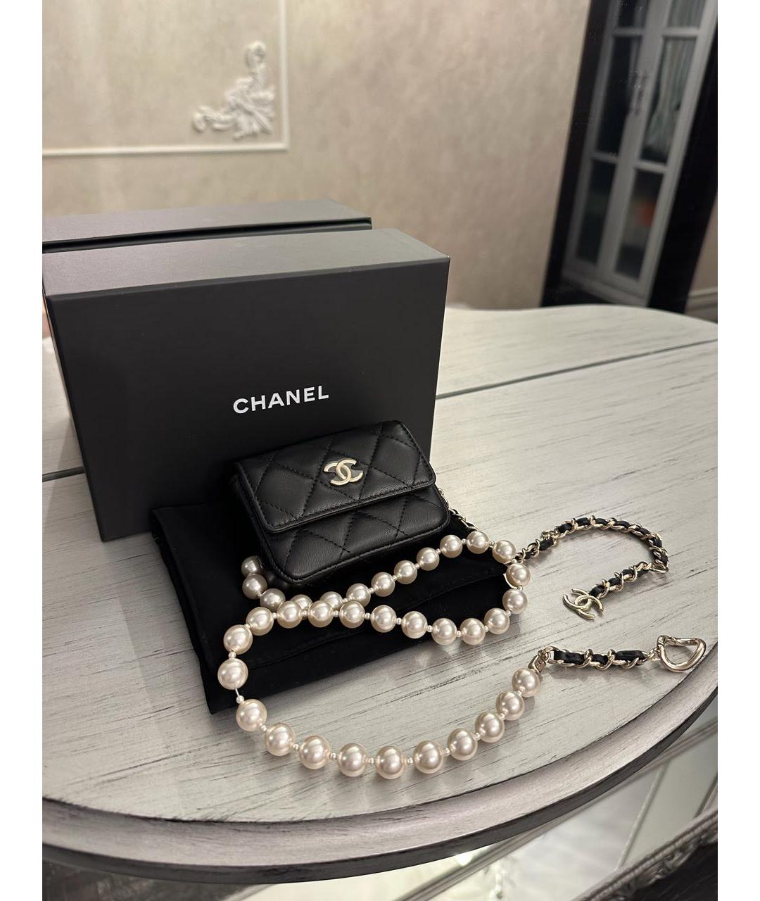 CHANEL Черная кожаная поясная сумка, фото 4