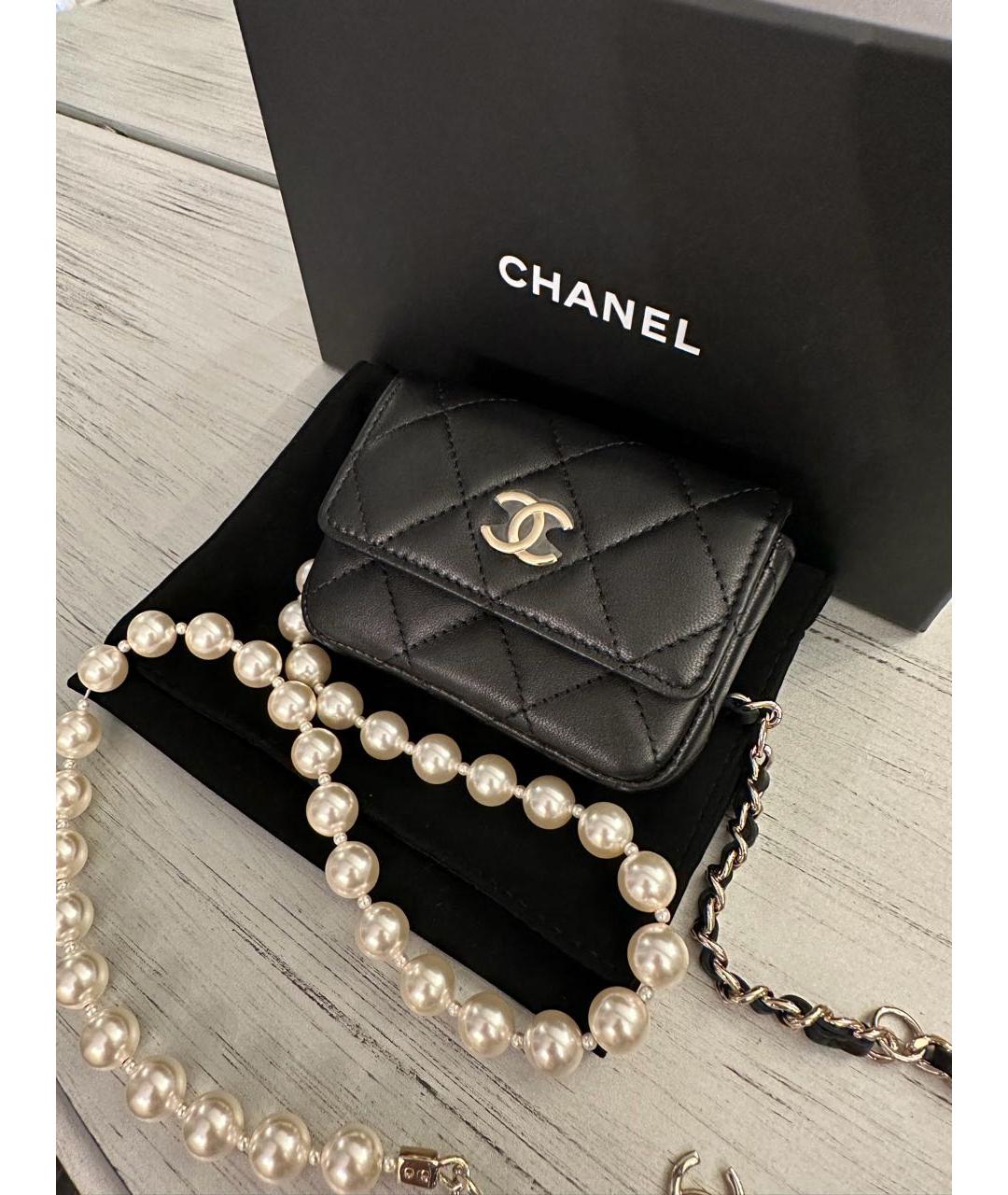 CHANEL Черная кожаная поясная сумка, фото 3