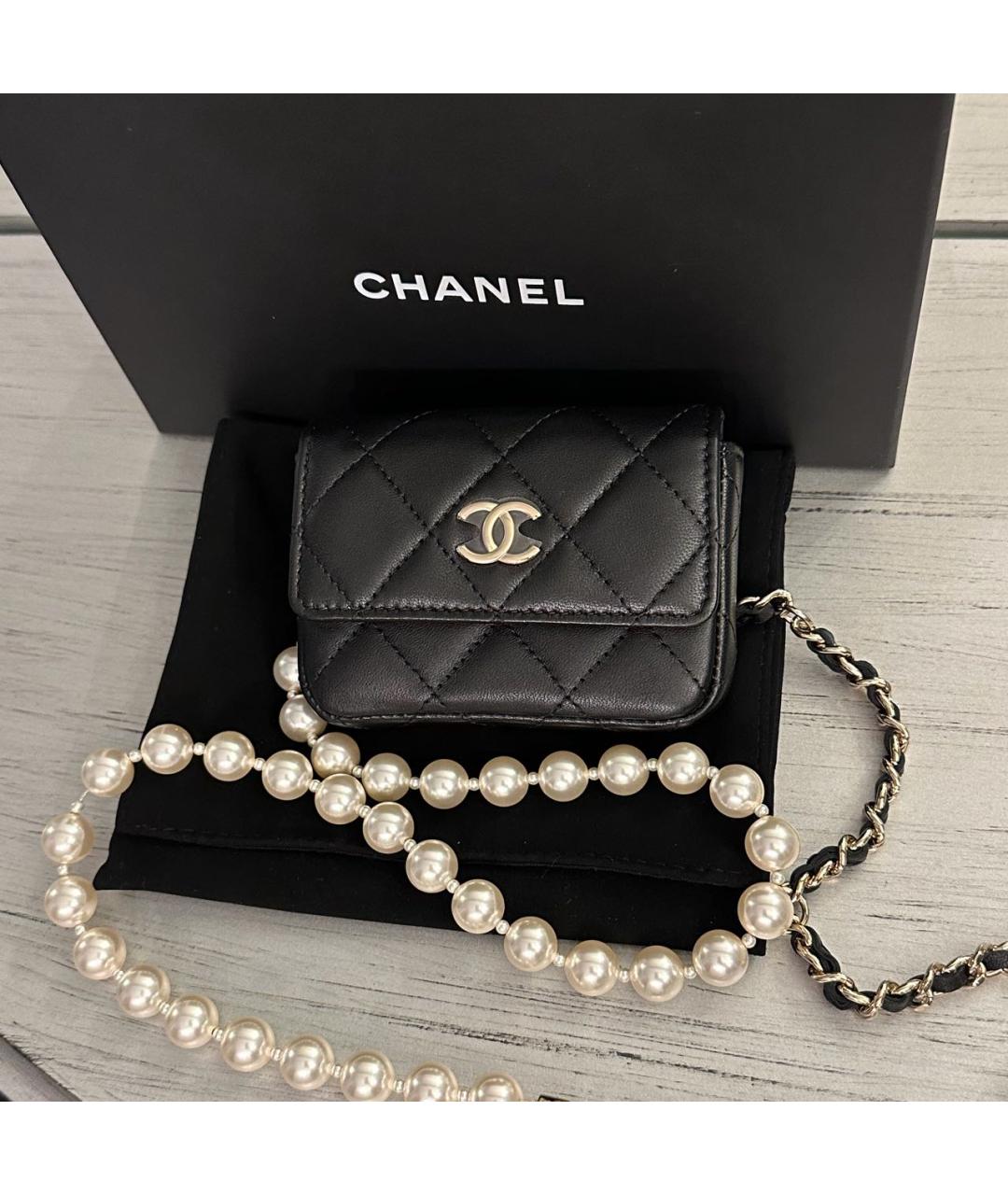 CHANEL Черная кожаная поясная сумка, фото 7