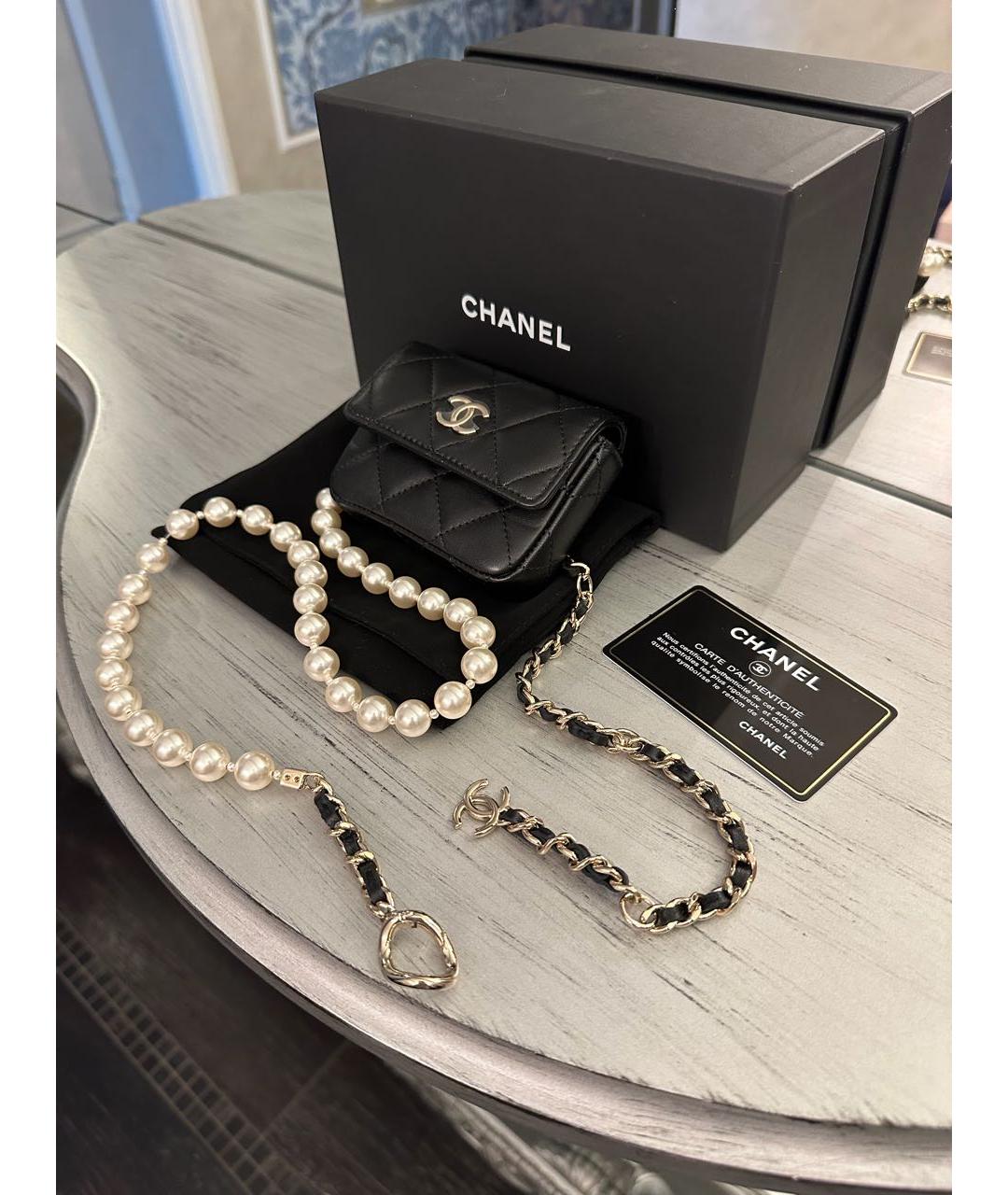 CHANEL Черная кожаная поясная сумка, фото 5