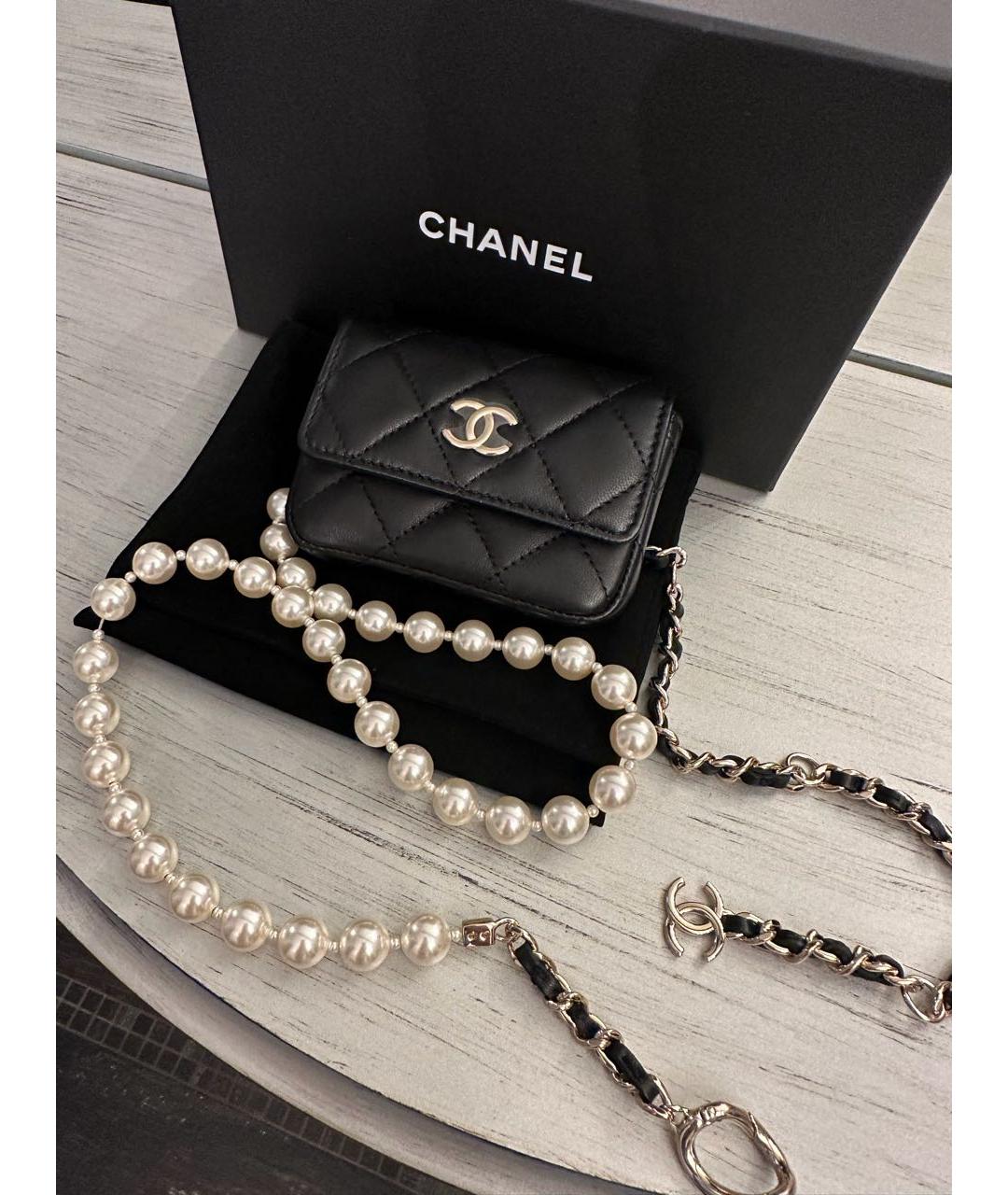 CHANEL Черная кожаная поясная сумка, фото 2