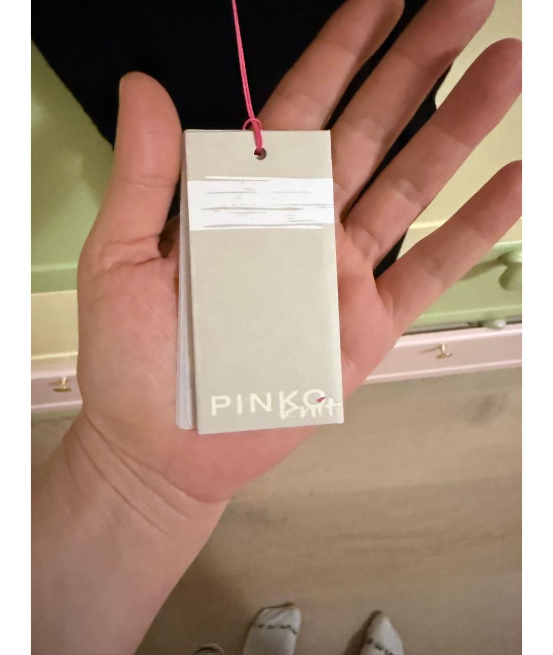 PINKO Черное вискозное повседневное платье, фото 7