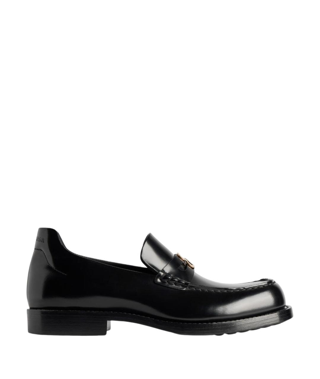 BALENCIAGA Черные кожаные лоферы, фото 1