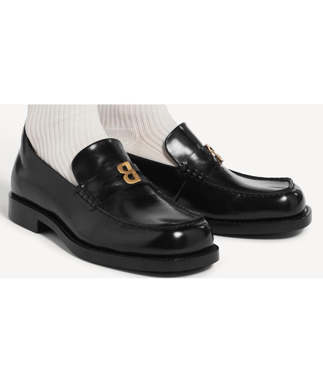 BALENCIAGA Черные кожаные лоферы, фото 3