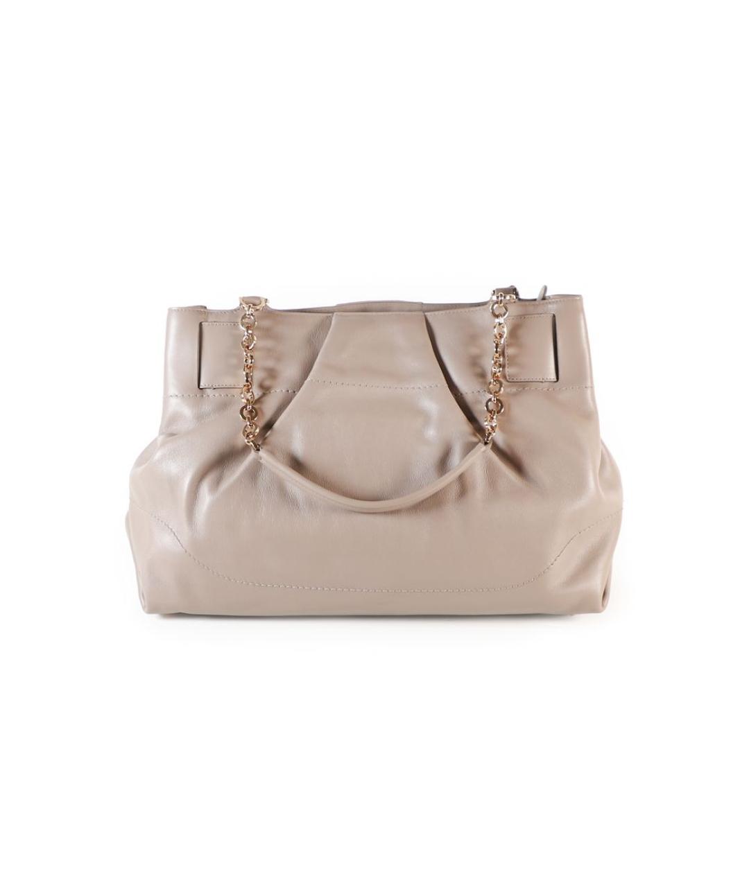 FERRAGAMO Бежевая кожаная сумка тоут, фото 3