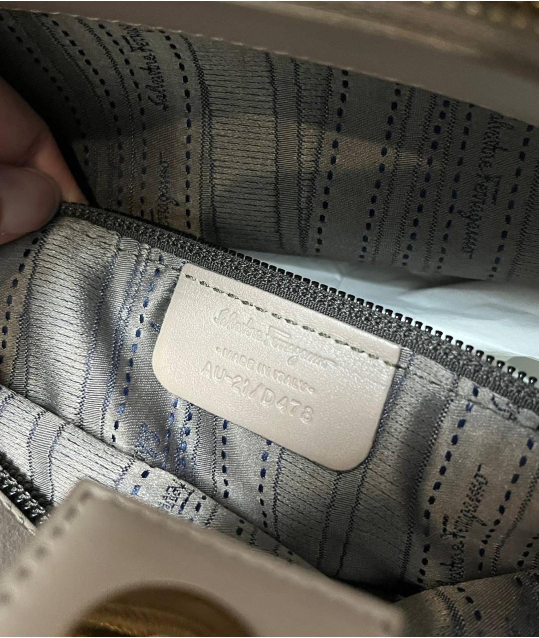 FERRAGAMO Бежевая кожаная сумка тоут, фото 9