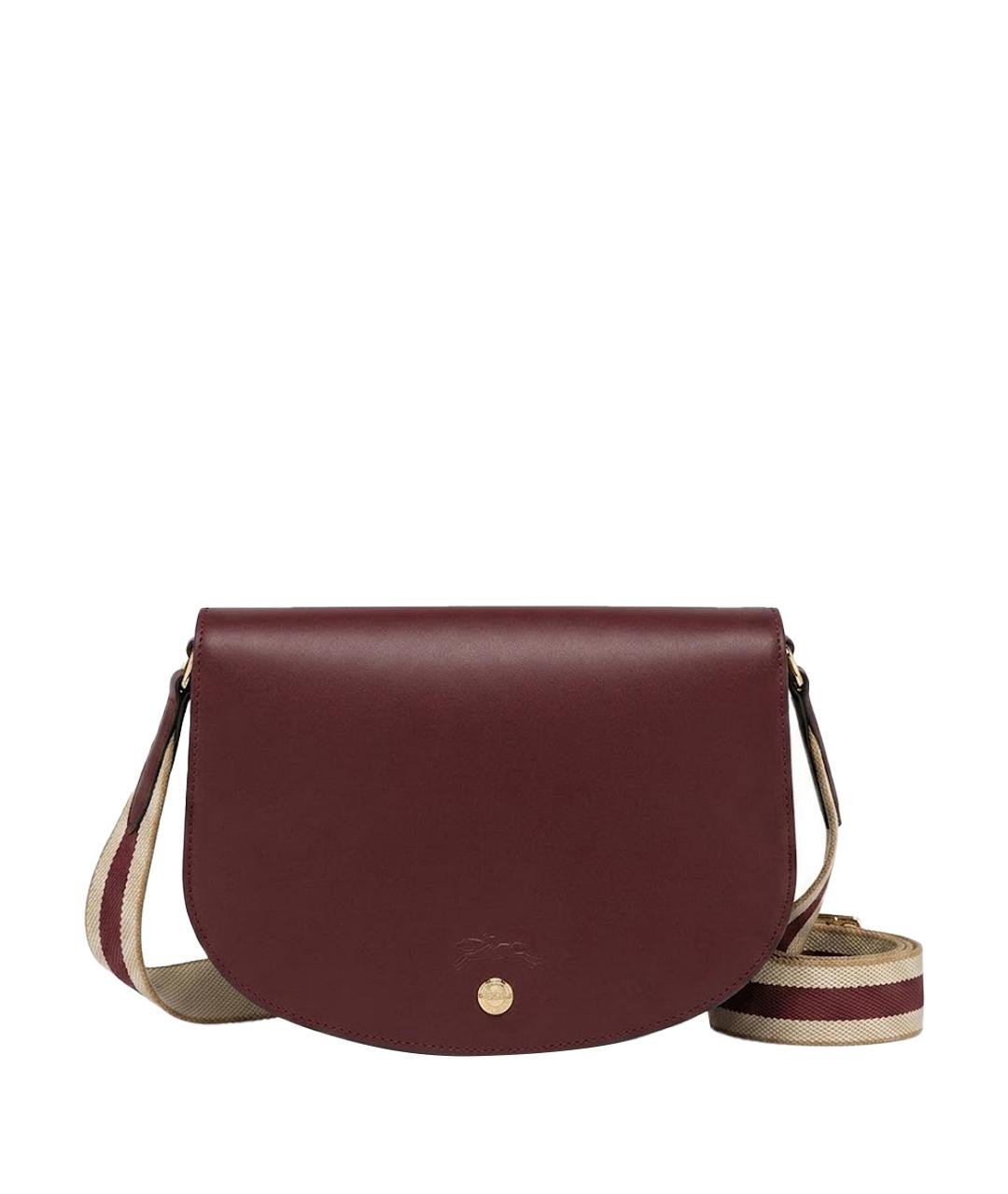 LONGCHAMP Бордовая кожаная сумка через плечо, фото 1