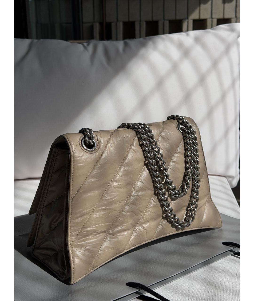 BALENCIAGA Бежевая кожаная сумка через плечо, фото 3