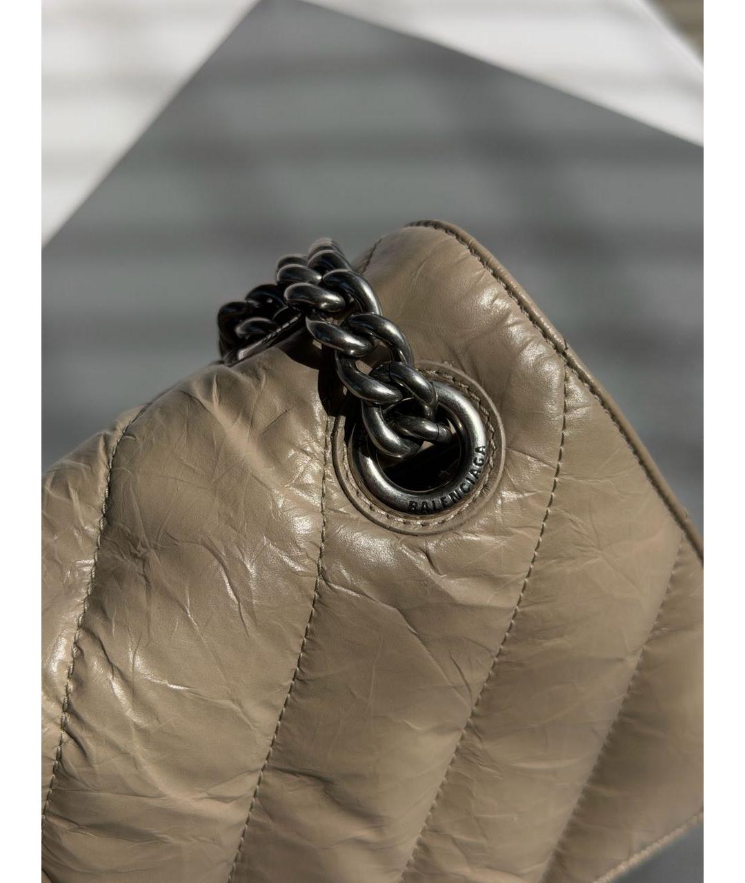 BALENCIAGA Бежевая кожаная сумка через плечо, фото 4