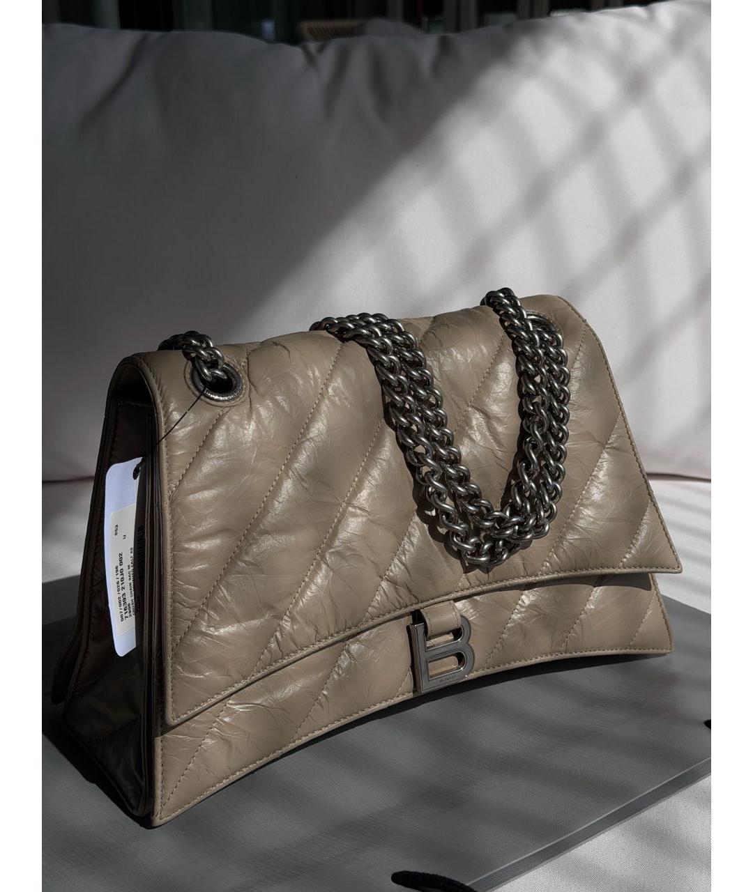 BALENCIAGA Бежевая кожаная сумка через плечо, фото 2