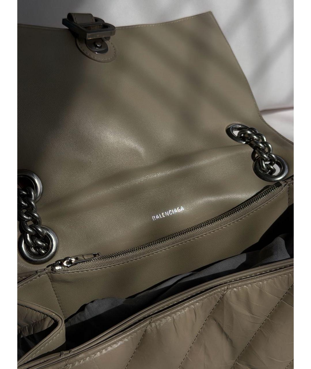 BALENCIAGA Бежевая кожаная сумка через плечо, фото 5