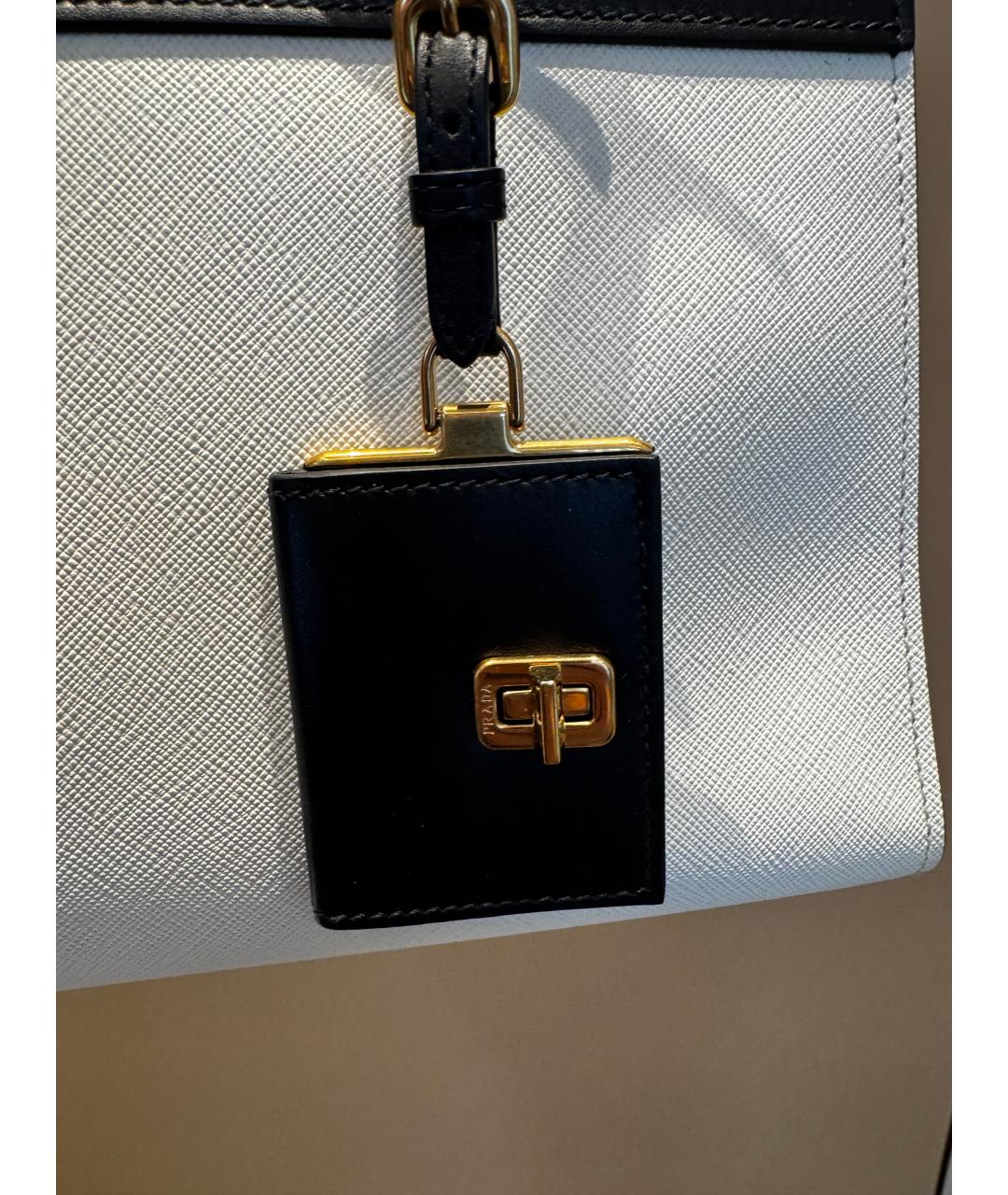 PRADA Белая кожаная сумка тоут, фото 2