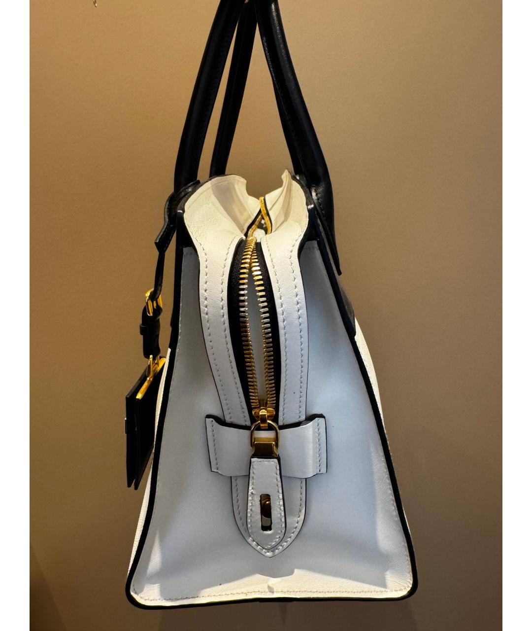 PRADA Белая кожаная сумка тоут, фото 6