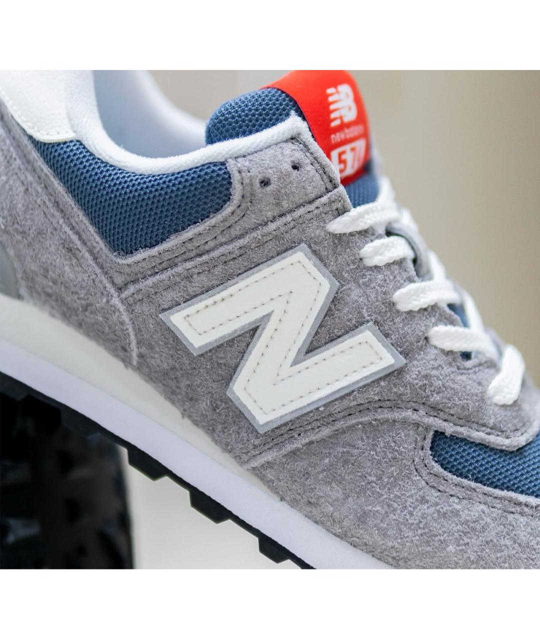 NEW BALANCE Серые замшевые низкие кроссовки / кеды, фото 8