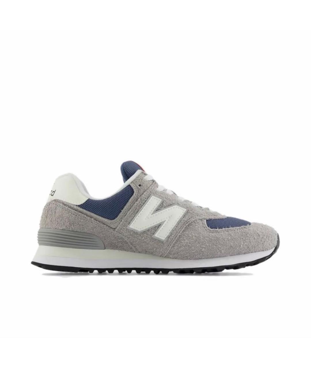 NEW BALANCE Серые замшевые низкие кроссовки / кеды, фото 1