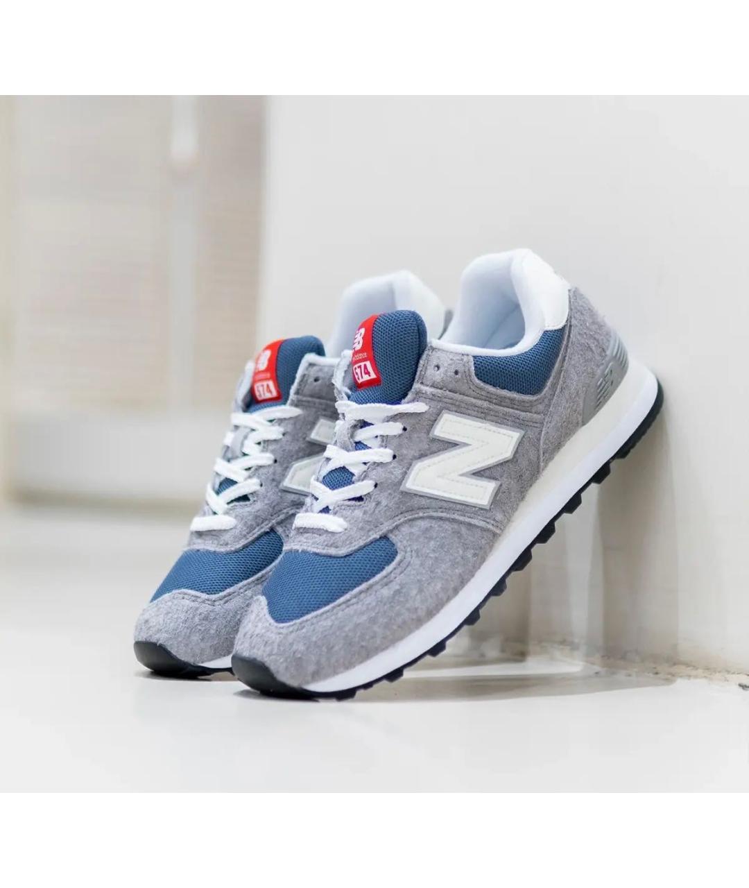 NEW BALANCE Серые замшевые низкие кроссовки / кеды, фото 5