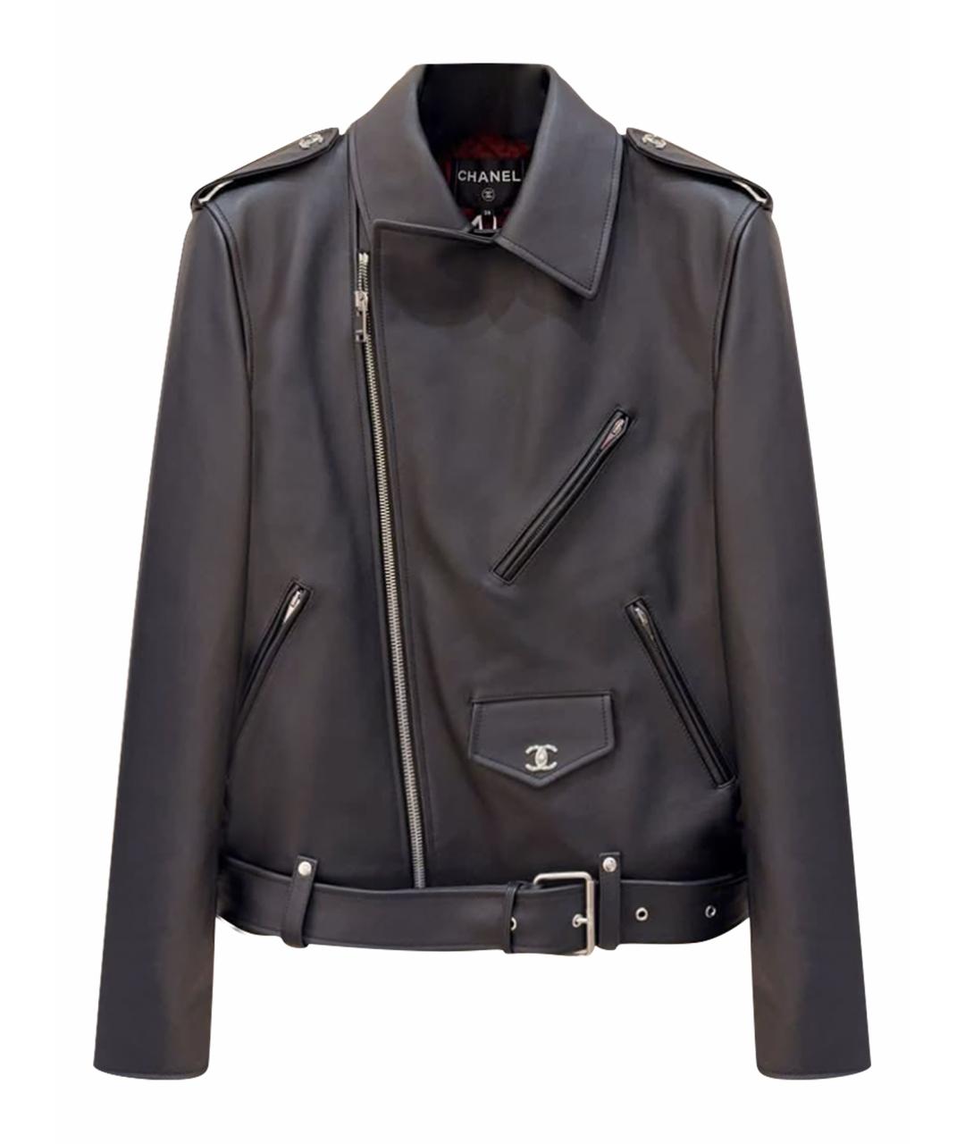 CHANEL Черная кожаная куртка, фото 1