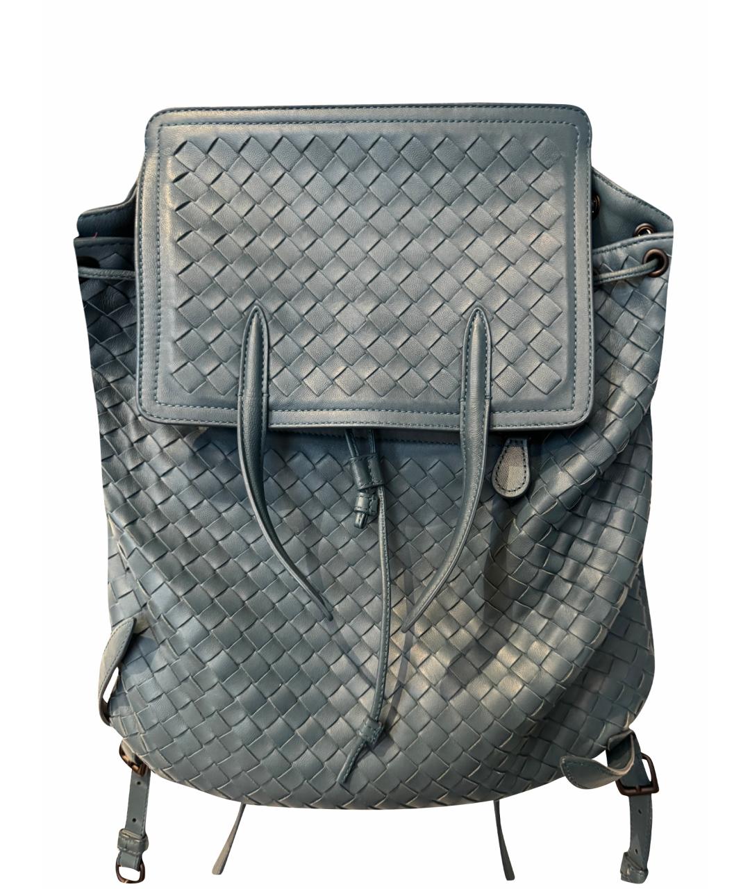 BOTTEGA VENETA Бирюзовый кожаный рюкзак, фото 1