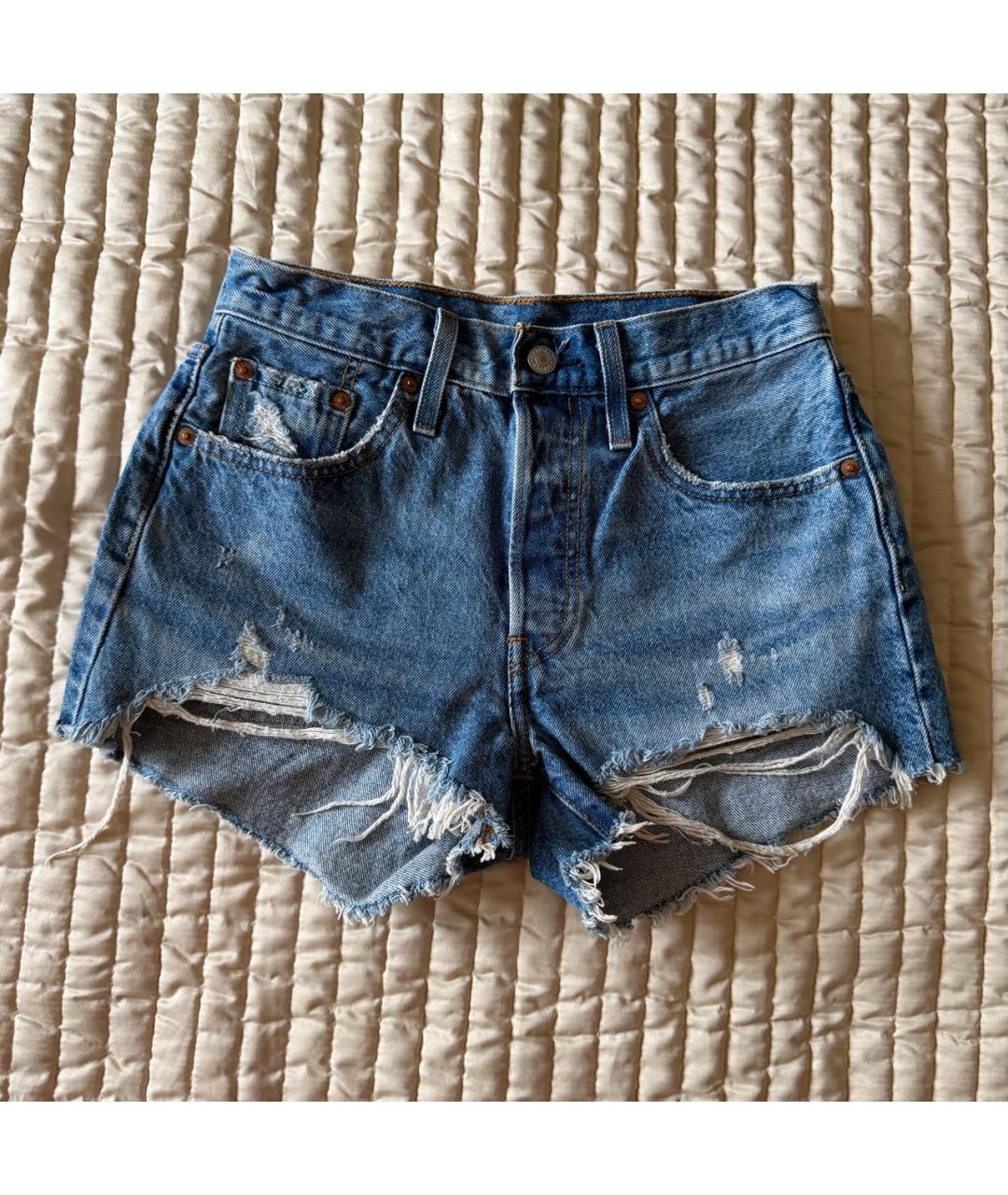 LEVI'S Синие хлопковые шорты, фото 8