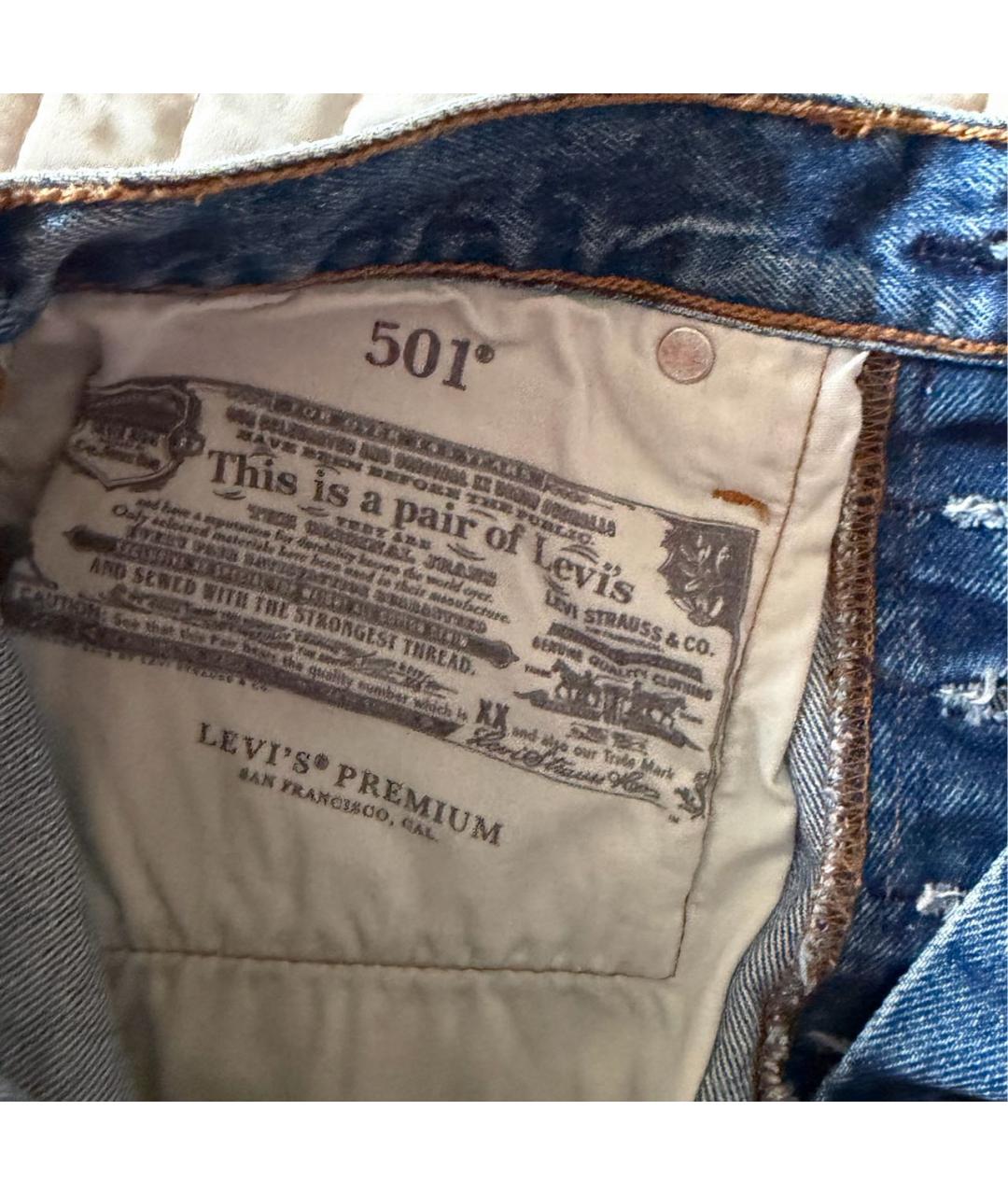 LEVI'S Синие хлопковые шорты, фото 5