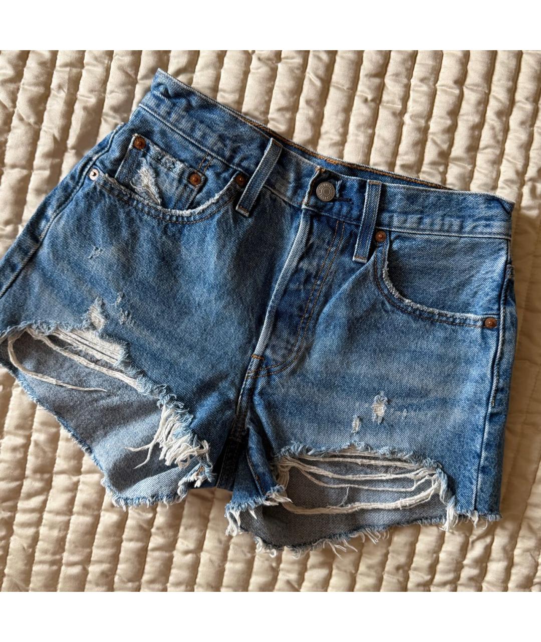 LEVI'S Синие хлопковые шорты, фото 3
