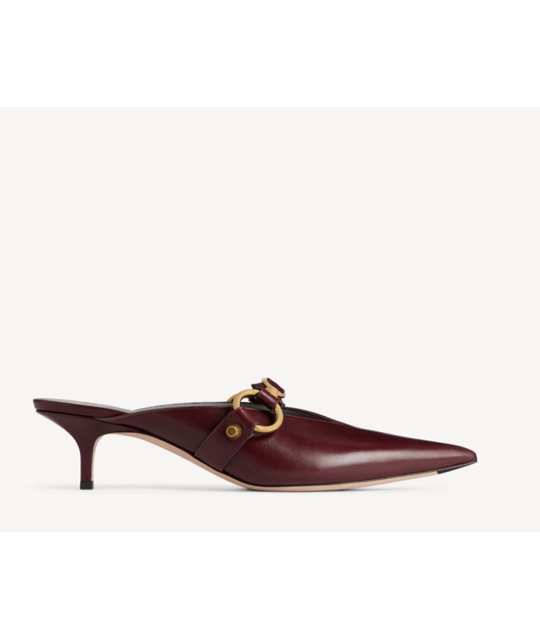 BALENCIAGA Бордовые кожаные мюли, фото 7